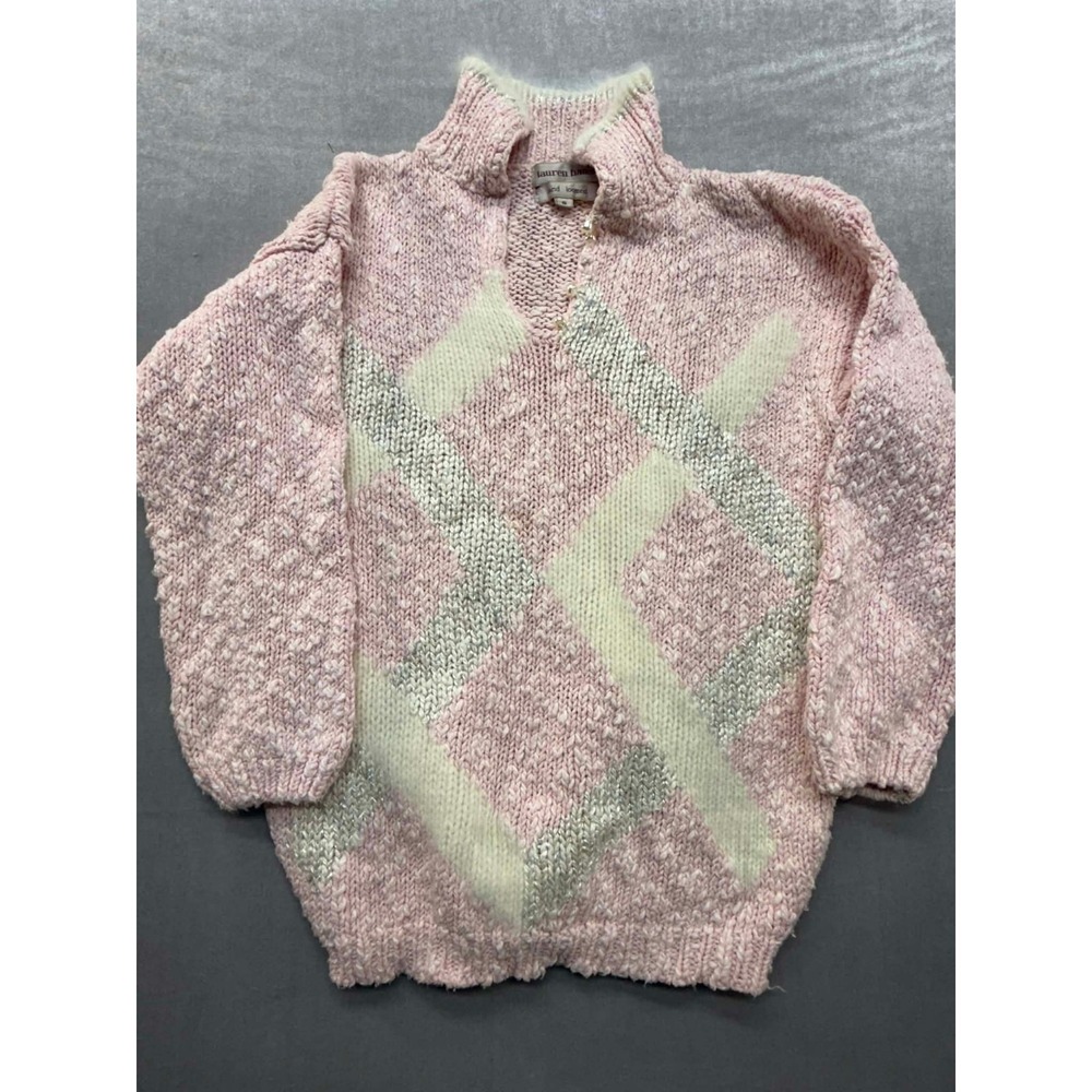 Vintage Lauren Hansen Hand Loomed Silk Pullover Sweater‎ Pink Small